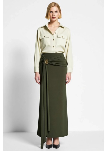 Kadın Maxi Etek Vücuda Oturan Kalıp Sandy Dokuma %96 Polyester %4 Elastan Fonksiyonel Spor fırsatları