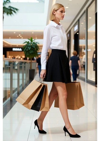 Kadın Kloş Tüvit Mini Etek Düğmeli Kalıp Fonksiyonel Dayanıklı Kaliteli Konforlu Estetik Şık modelleri