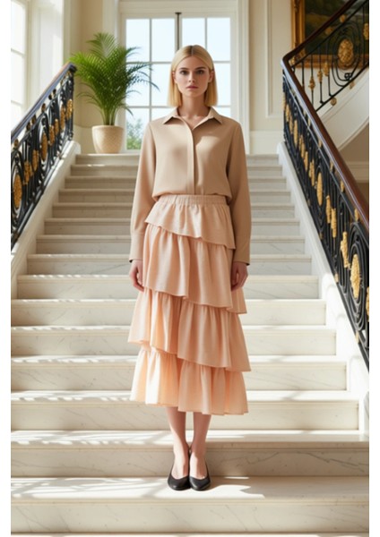 Kadın Maxi Etek Vual Kumaş Düz Desen Gevşek Kalıp Fonksiyonel Dayanıklı Kaliteli Konforlu Şık fiyatları