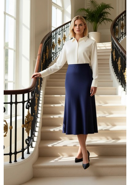 Kadın Midi Boy Saten Dokuma Etek Düz Desen Geniş Kalıp Fonksiyonel Dayanıklı Kaliteli Spor fiyatları