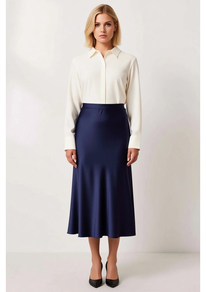 Kadın Midi Boy Saten Dokuma Etek Düz Desen Geniş Kalıp Fonksiyonel Dayanıklı Kaliteli Spor fırsatları