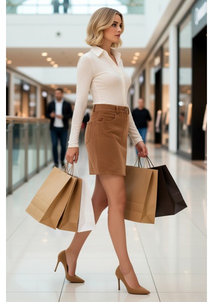 Kadın Yüksek Bel Düz Kadife Mini Etek Fonksiyonel Dayanıklı Kaliteli Konforlu Estetik Spor modelleri