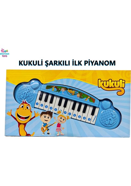Kukuli Ilk Elektronik Piyanom Mavi Oyuncak Piyano Kukuli Şarkılı Kutulu