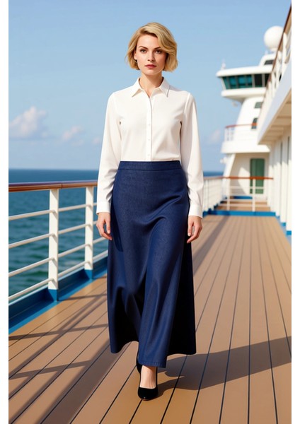 Kadın %100 Pamuk Maxi Etek Düz Kalıp Fonksiyonel Dayanıklı Kaliteli Konforlu Estetik Rahat