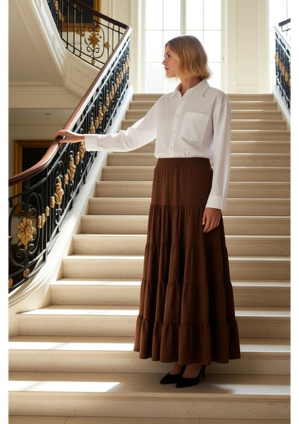 Kadın Maxi Boy Etek Normal Bel Lastikli Bel Aerobin Kumaş Fonksiyonel Dayanıklı Kaliteli Şık fiyatları