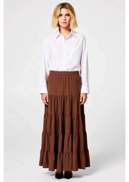 Kadın Maxi Boy Etek Normal Bel Lastikli Bel Aerobin Kumaş Fonksiyonel Dayanıklı Kaliteli Şık fırsatları