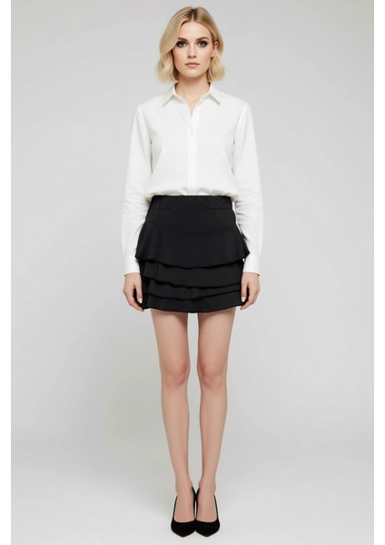 Kadın Mini Etek Fırfırlı Normal Bel Esnek Örme Kalıp Fonksiyonel Dayanıklı Kaliteli Modern fırsatları