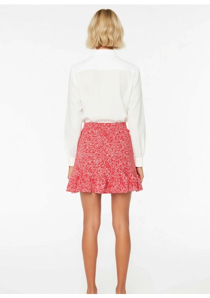 Kadın Çiçekli Fırfırlı Mini Etek Normal Bel Fonksiyonel Dayanıklı Kaliteli Konforlu Modern indirimleri