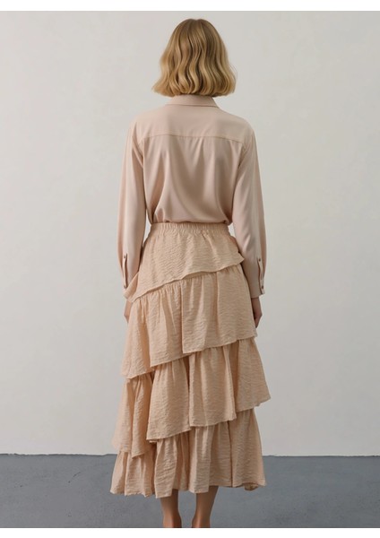 Kadın Maxi Etek Vual Kumaş Düz Desen Gevşek Kalıp Fonksiyonel Dayanıklı Kaliteli Konforlu Şık indirimleri