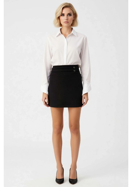 Kadın Yüksek Bel Kemerli A Kesim Mini Etek Fonksiyonel Dayanıklı Kaliteli Konforlu Estetik fırsatları