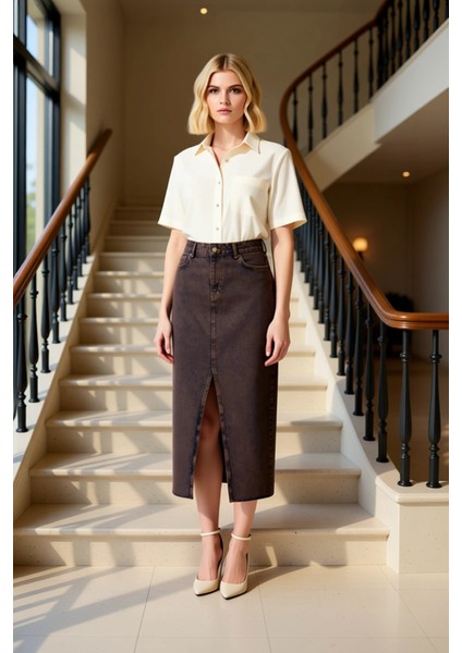 Kadın %100 Pamuk A Line Maxi Etek Fonksiyonel Dayanıklı Kaliteli Konforlu Estetik Premium Şık fiyatları