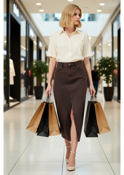 Kadın %100 Pamuk A Line Maxi Etek Fonksiyonel Dayanıklı Kaliteli Konforlu Estetik Premium Şık modelleri