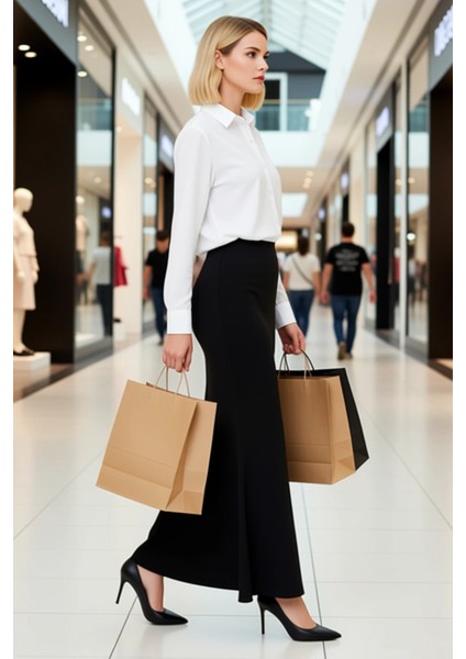 Kadın Yüksek Bel Kalem Kalıp Maxi Örme Etek Fonksiyonel Dayanıklı Kaliteli Konforlu Modern modelleri