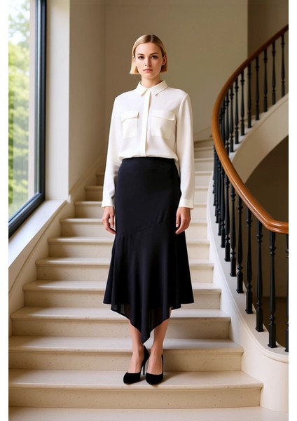 Kadın Asimetrik Kalıp Düşük Bel Maxi Boy Dokuma Etek %100 Viskoz Fonksiyonel Dayanıklı Şık fiyatları