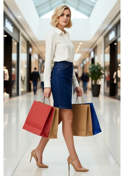 Kadın Yüksek Bel Mini Denim Etek A Kesim Kalem Kalıp Fonksiyonel Dayanıklı Kaliteli Modern modelleri