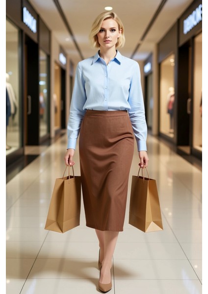 Kadın Midi Kalem Etek %100 Pamuk Düz Desen Fonksiyonel Dayanıklı Kaliteli Konforlu Estetik modelleri