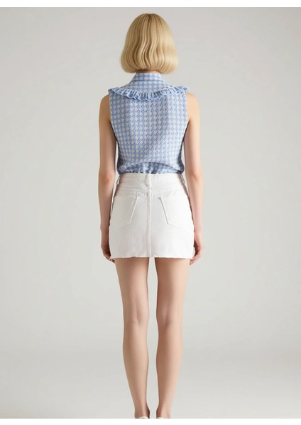 Kadın Yüksek Bel Mini Denim Etek %100 Pamuk Fonksiyonel Dayanıklı Kaliteli Konforlu Modern indirimleri