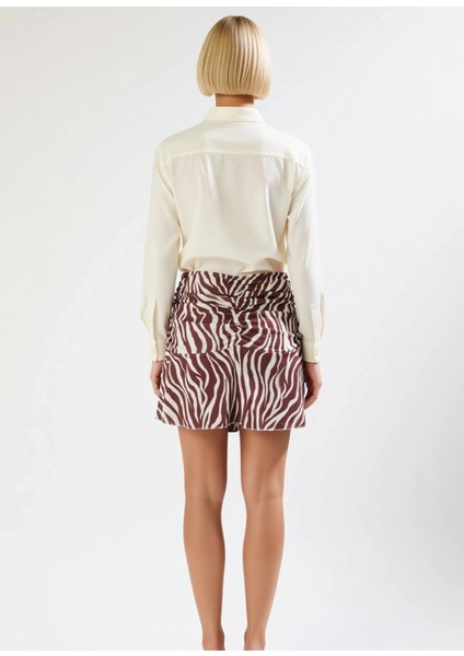 Kadın Yüksek Bel Bürümcük Desenli Mini Etek Fonksiyonel Dayanıklı Kaliteli Konforlu Modern indirimleri