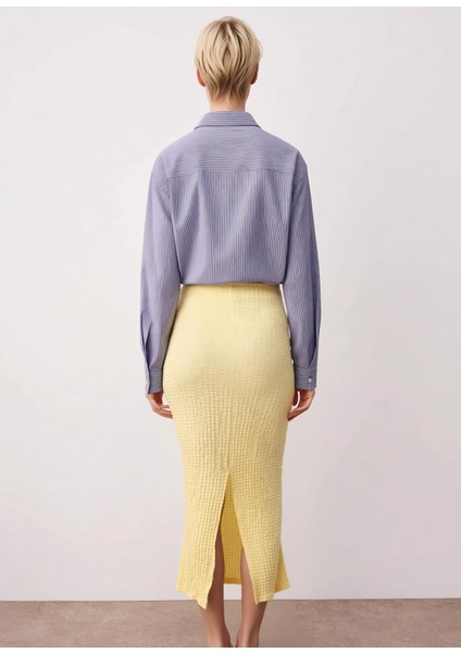 Kadın A Kesim Midi Gofre Dokuma Etek Normal Bel Fonksiyonel Dayanıklı Kaliteli Konforlu Şık indirimleri