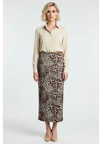 Kadın Animal Baskılı Yüksek Bel Lastikli Maxi Etek Fonksiyonel Dayanıklı Kaliteli Konforlu fırsatları