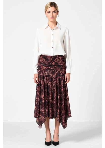 Kadın Midi Etek Yüksek Bel Skater Kalıp Asimetrik Etek Ucu Fonksiyonel Dayanıklı Kaliteli Şık fırsatları