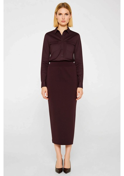 Kadın Maxi Triko Etek A Line Kalıp Orta Kalınlık Düz Desen Fonksiyonel Dayanıklı Kaliteli Şık fırsatları