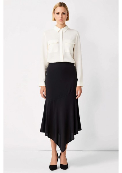 Kadın Asimetrik Kalıp Düşük Bel Maxi Boy Dokuma Etek %100 Viskoz Fonksiyonel Dayanıklı Şık fırsatları