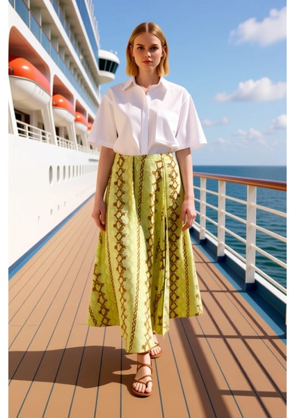 Kadın Asimetrik Yırtmaçlı Maxi Etek %100 Viskoz Fonksiyonel Dayanıklı Kaliteli Konforlu Şık