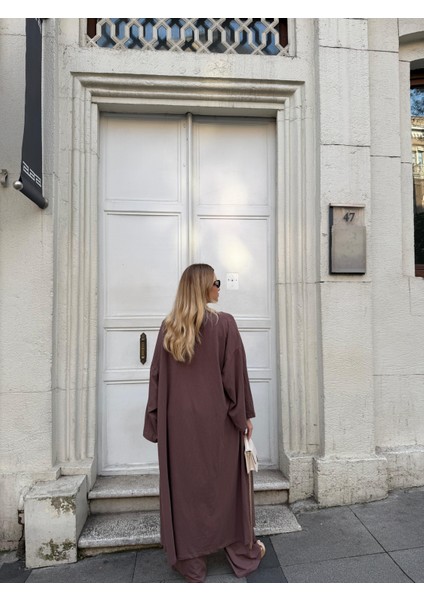 Kadın Viskon 3’lü Takım – Kimono + Beli Lastikli Salaş Pantolon + Sıfır Kol (Kolsuz) – 8 Renk indirimleri