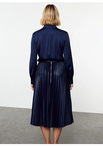 Kadın Midi Piliseli Dokuma Etek Yüksek Bel Lastikli Kalıp Fonksiyonel Dayanıklı Kaliteli Şık indirimleri