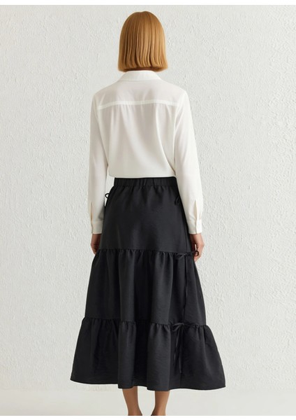 Kadın Maxi Boy Dokuma Etek Beli Lastikli Kurdele Detaylı Fonksiyonel Dayanıklı Kaliteli Şık indirimleri