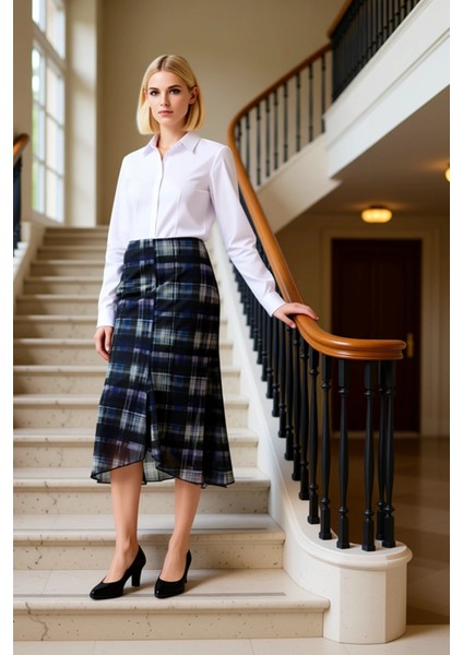 Kadın Yüksek Bel Balık Kalıp Midi Etek %94 Polyester %6 Elastan Fonksiyonel Dayanıklı Spor fiyatları