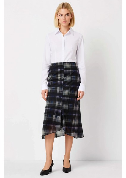 Kadın Yüksek Bel Balık Kalıp Midi Etek %94 Polyester %6 Elastan Fonksiyonel Dayanıklı Spor fırsatları