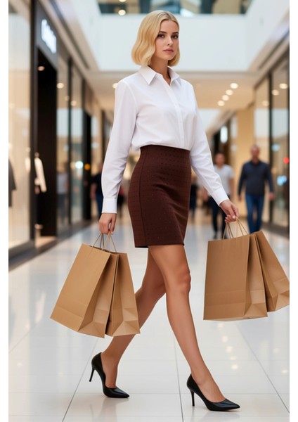 Kadın Kalem Kalıp Mini Etek Normal Bel Interlok Örme Fonksiyonel Dayanıklı Kaliteli Modern modelleri