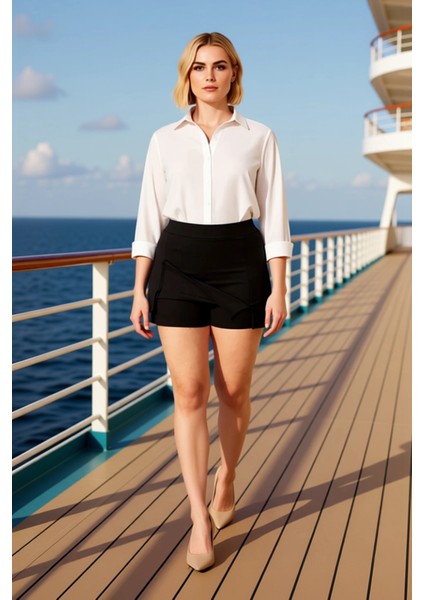 Kadın Düz Yırtmaçlı Mini Örme Etek Fonksiyonel Dayanıklı Kaliteli Konforlu Estetik Premium