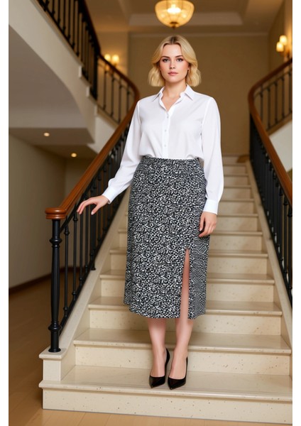 Kadın A Kesim Yüksek Bel Midi Dokuma Etek %100 Viskoz Çiçek Desenli Fonksiyonel Dayanıklı Şık fiyatları