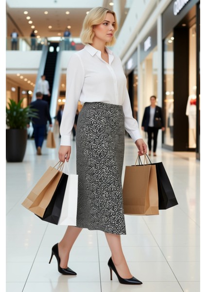 Kadın A Kesim Yüksek Bel Midi Dokuma Etek %100 Viskoz Çiçek Desenli Fonksiyonel Dayanıklı Şık modelleri