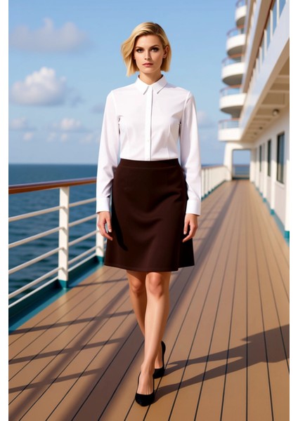 Kadın A Kesim Mini Örme Etek Düz Desen Fonksiyonel Dayanıklı Kaliteli Konforlu Estetik Şık