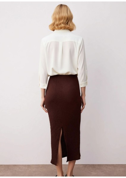 Kadın A Kesim Midi Gofre Dokuma Etek Normal Bel Fonksiyonel Dayanıklı Kaliteli Konforlu Şık indirimleri