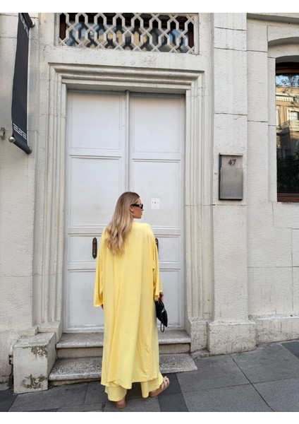 Kadın Viskon 3’lü Takım – Kimono + Beli Lastikli Salaş Pantolon + Crop – 8 Renk