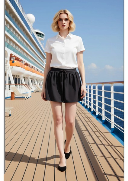 Kadın Balon Kalıp Örme Mini Etek Fonksiyonel Dayanıklı Kaliteli Konforlu Estetik Premium Şık