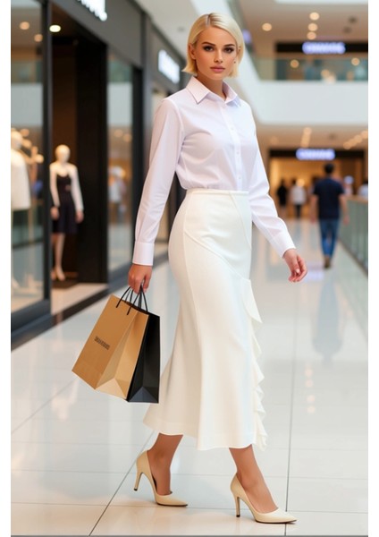 Kadın Yüksek Bel Kalem Midi Örme Tül Etek Fonksiyonel Dayanıklı Kaliteli Konforlu Estetik Şık modelleri