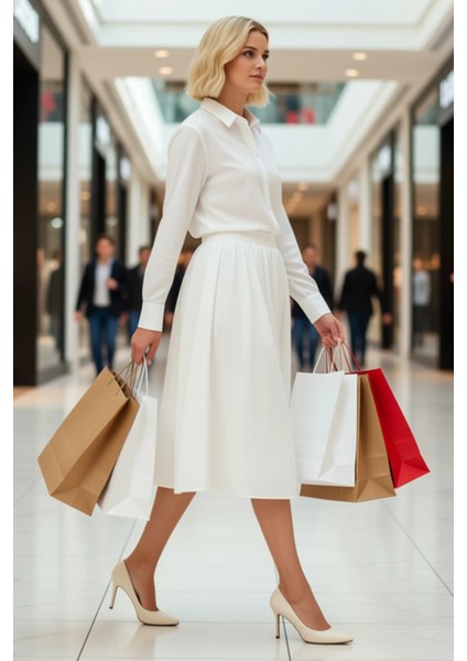 Kadın Düz Dokuma Maxi Etek Yüksek Bel Lastikli Kalıp Fonksiyonel Dayanıklı Kaliteli Modern modelleri