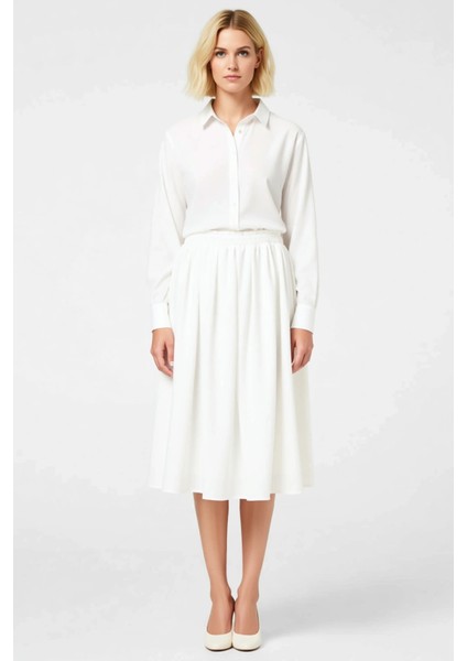 Kadın Düz Dokuma Maxi Etek Yüksek Bel Lastikli Kalıp Fonksiyonel Dayanıklı Kaliteli Modern fırsatları