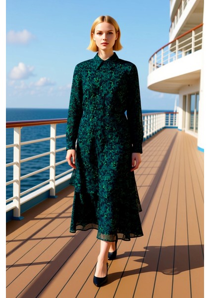 Kadın Maxi Etek Yüksek Bel Hayvan Desenli Şifon Kalıp Fonksiyonel Dayanıklı Kaliteli Rahat