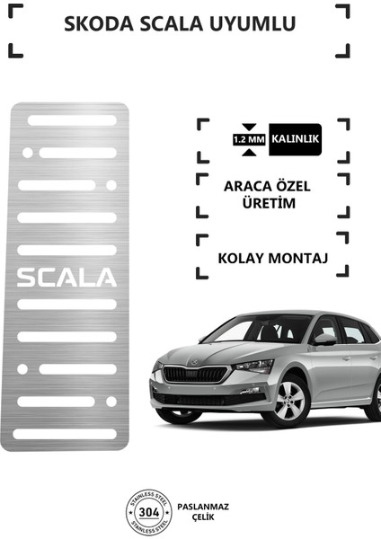 Skoda Scala Ayak Dinlendirme Pedalı Krom Ayak Dayama Pedalı