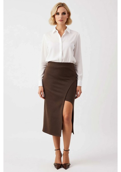 Kadın Kalem Yırtmaçlı Midi Etek Düz Örme Kumaş Elastan Içerikli Fonksiyonel Dayanıklı Spor modelleri