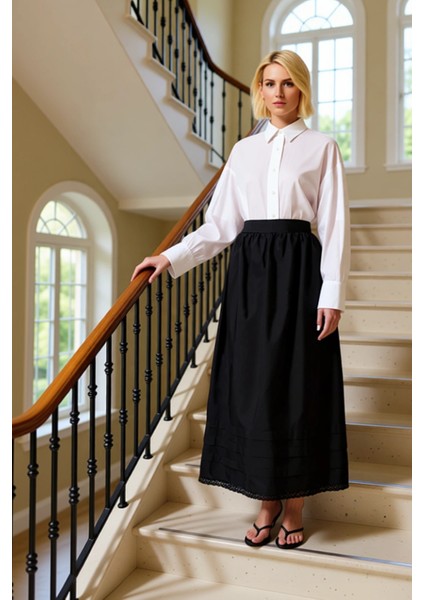 Kadın Maxi Boy Gabardin Etek Düz Desenli Geniş Kalıp Fonksiyonel Dayanıklı Kaliteli Modern fiyatları