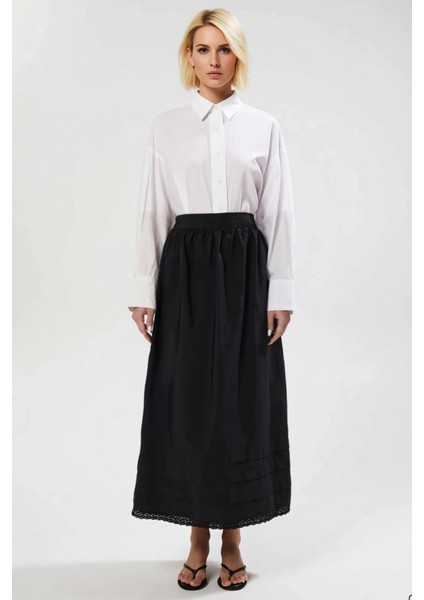 Kadın Maxi Boy Gabardin Etek Düz Desenli Geniş Kalıp Fonksiyonel Dayanıklı Kaliteli Modern fırsatları