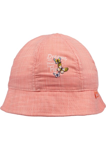 Kelebek Baskılı Kız Maksi Şapka